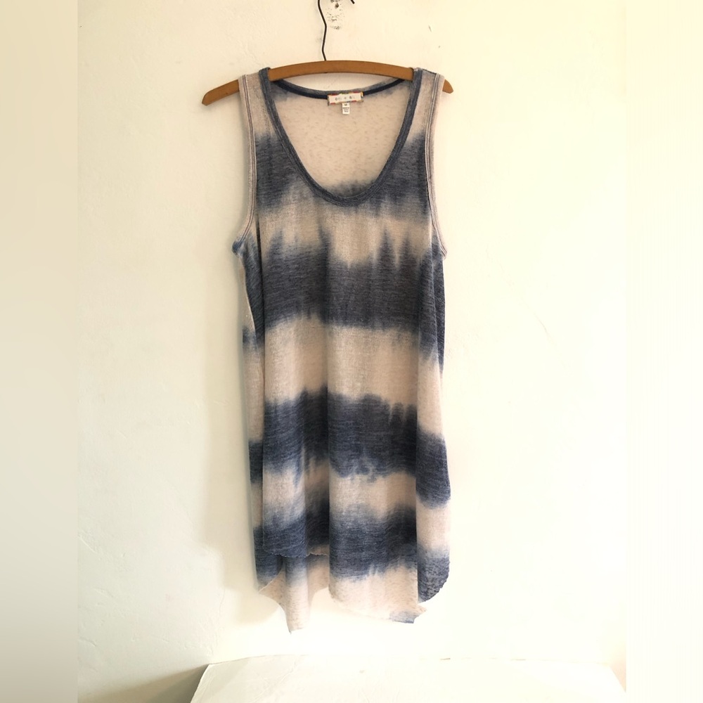 Ari + Ali Tie Dye Tank Dress Size M Boho Hippie Beach Semi Sheer Long Tank